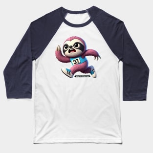 Angry Critters - Running Sloth Baseball T-Shirt